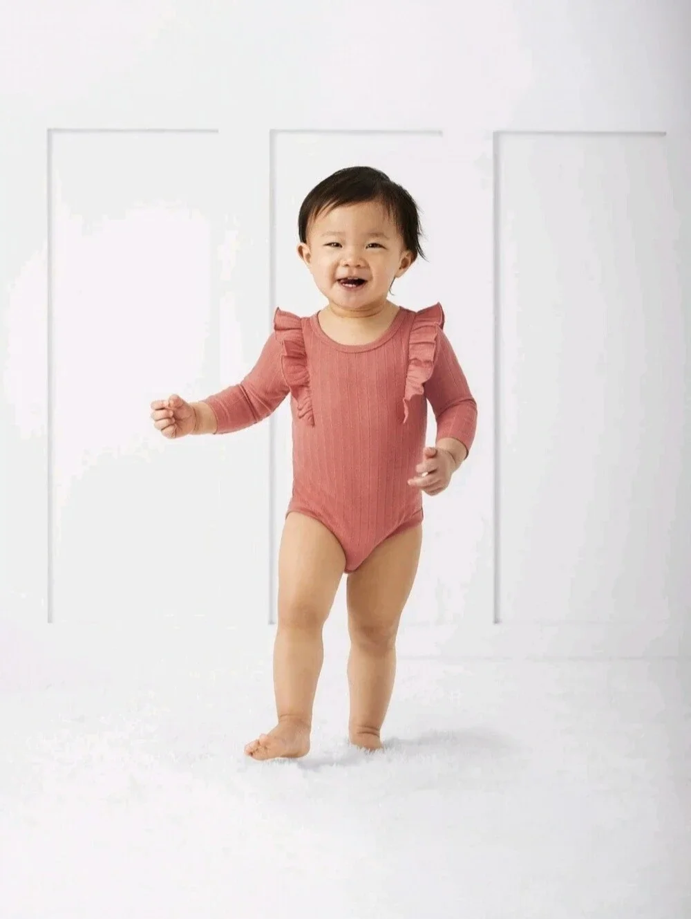 Members Mark Organic Cotton Bodysuits 4-Pack Floral Pink Baby Girls Size 12M NWT